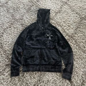 Xtreme couture by Affliction cross zip up hoodie